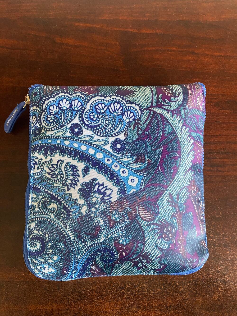 Chico’s Packable Tote Bag Blue Paisley Travel Versatile Sustainable